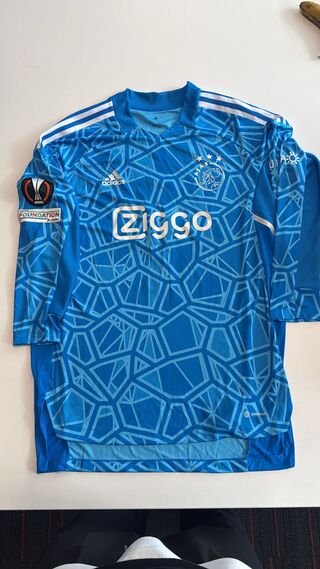 Wedstrijd gedragen Maarten Stekelenburg shirt – Ajax, blauw, gesigneer
